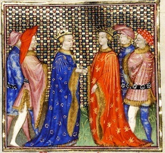 “Alliance Between the KIngs of Navarre and England” in 1378 from Froissart’s Chron