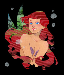 yutaan:  Papercraft Ariel! I used a lot of glitter pen on this one - she just seems to call for some sparkles. For sale, my lovelies! 
