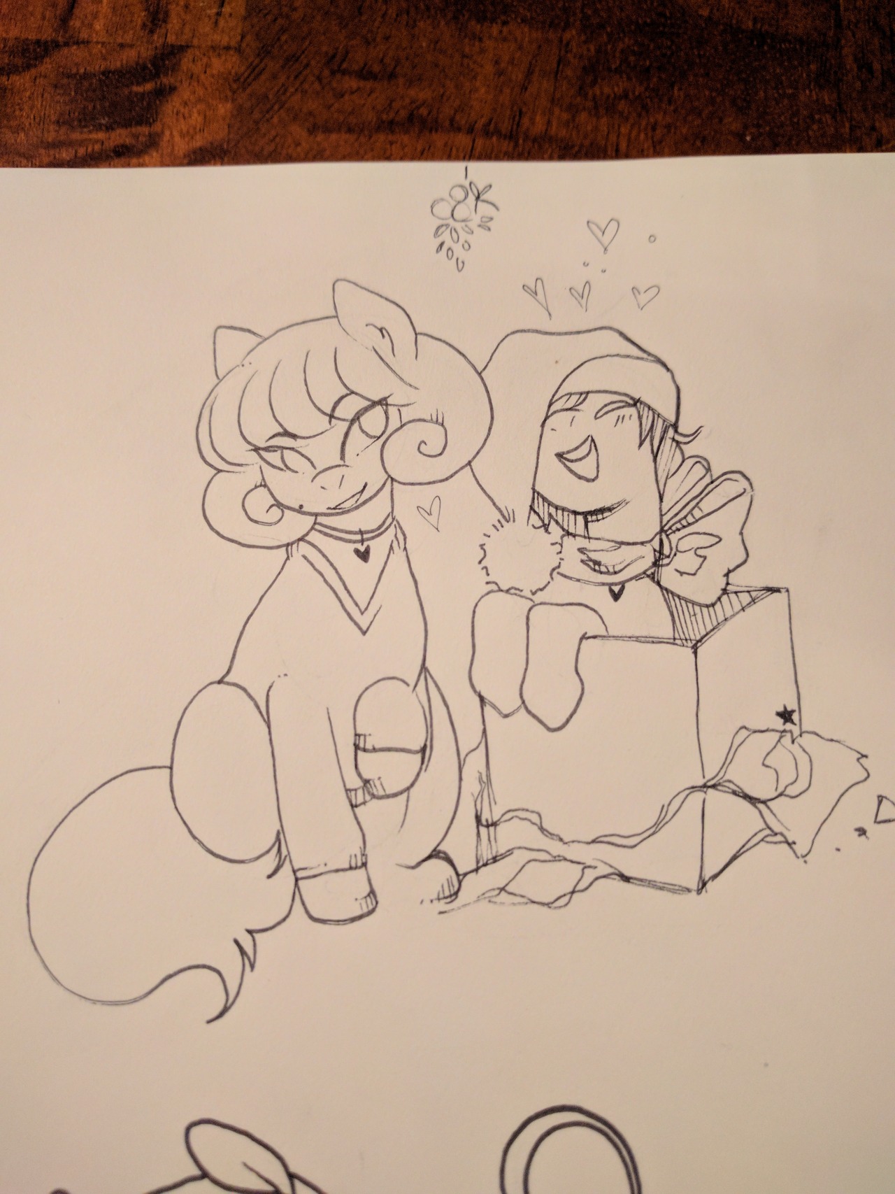 galacticponycafe: Christmas doodles for the poner fam  My Velvet and Eclaire being