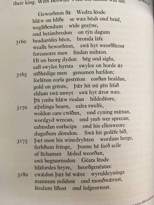 Working on a translation of Beowulf’s funeral