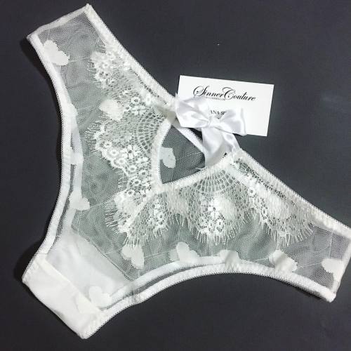 Very special and unique panties design in white “hearts” mesh and delicate lace, accentu
