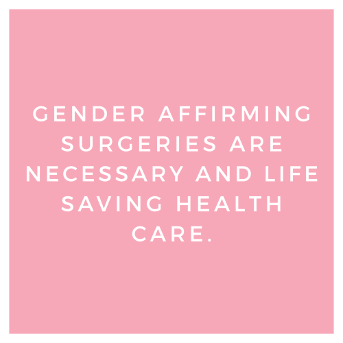 genderqueerpositivity:(Image description 1: white text on a blue background with a white border that says “Gender affirming hormone therapy is necessary and life-saving health care.” 2: white text on a pink background with a white border that