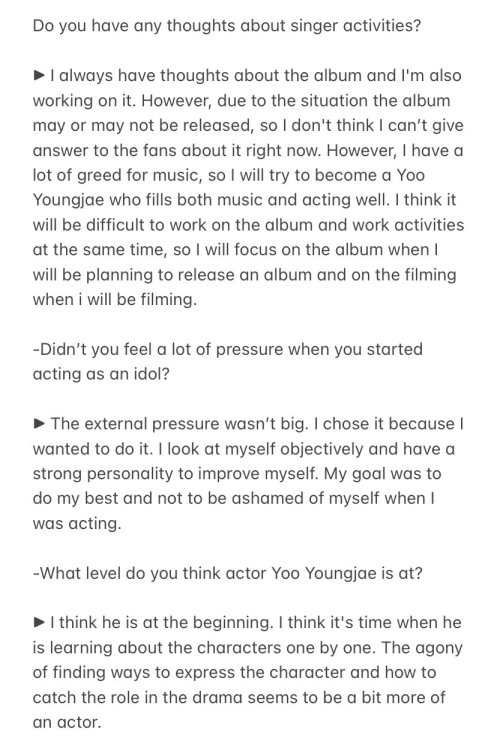 210217 Youngjae News1 Interview (Part 2) trans by yjaynews ; take out with full credit.