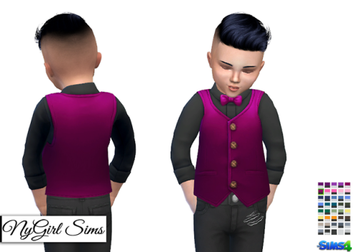 Button Up with Vest and Bowtie. I took the outfit that came with Seasons I think? And cut it down in