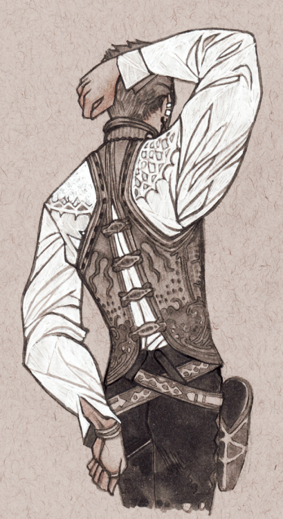 bottleshark:I’ve always loved his vest, but hate drawing it.