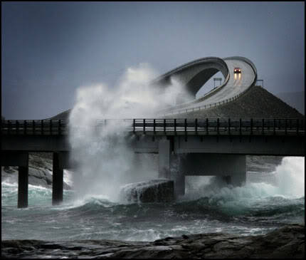 sixpenceee:  The Atlantic Ocean Road is a 8.3-kilometer long section of County Road 64 that runs through an archipelago in Romsdal, Norway. 