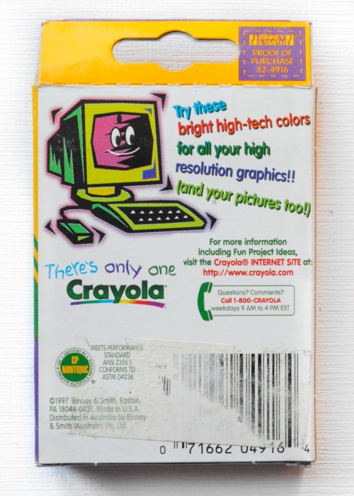 thejoggingdead: y2kaestheticinstitute: Crayola ‘Techno Brite’ Crayons (1997) tag yo