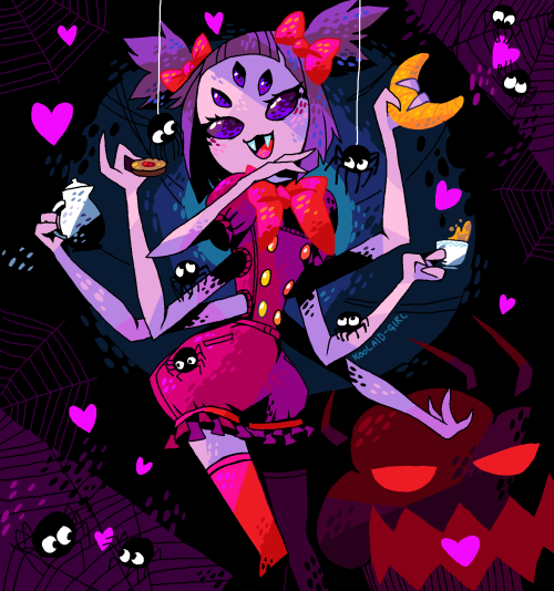 koolaid-girl:Taking a break from drawing a comic to go back to my lovely MS Paint. Muffet was one of