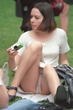 Candid upskirt in the park.