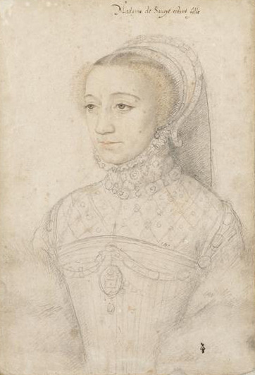 Mid 16th century portraits by Francois Clouet;Charlotte Du Moulin, dame de Caumont de Lauzun (c. 151