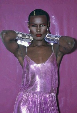 dreams-in-blk:There was a period in the late 1970s and early 1980s when gimlet-eyed Grace Jones was so pretty it was almost painful. Playlist: This Is Grace Jones