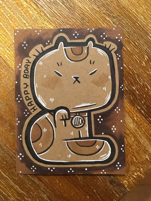 Birthday card for my friend who loves lucky cats.