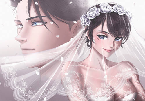 I wanted to zoom in on Levi&rsquo;s face as if he were watching Mikasa enter like a bride at the