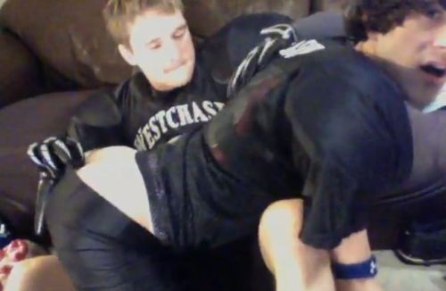 jocks-n-pads2:  Jocks n Pads Be your teammate’s bitch during halftime!