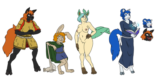 Art Slave Commission A lineup of Braqish&rsquo;s characters, colored by Dommerik Plus a nude ver