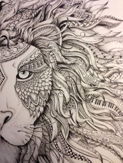 1000drawings:   Young’s lion by  Justine