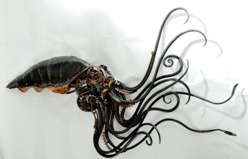 steampunktendencies:  Steampunk Squidipus by Alan Williams metal artist 