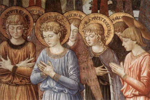 benozzo-gozzoli: Angels Worshipping (detail), 1461, Benozzo GozzoliMedium: frescowww.wikiart