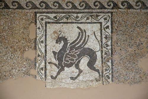 via-appia:Griffin mosaic from the Acrpolis at Rhodes, c. 2nd century BCE