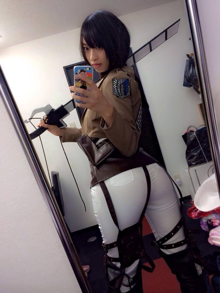 kuudererules:  Yuka Kuramochi cosplay as Mikasa Ackerman from Shingeki no Kyojin