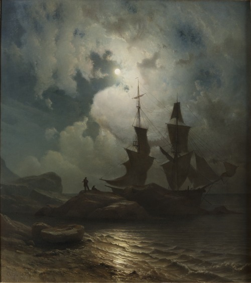 Moonlight on the Coast of Norway, Knud Baade, 1857