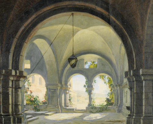 kafkasdiariies:View of the Cloister Garden (detail), c. 1878. Georg Petzoldt 