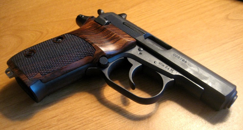 machiavellianfictionist:  CZ 82 with checkered wooden grips, chambered in 9x18mm
