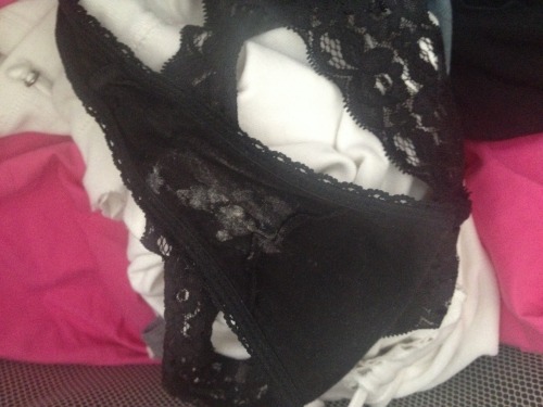  dub submitted:  Wife’s hot dirty thong from yesterday. That huge stain is sexy! Her pussy was WET!!!