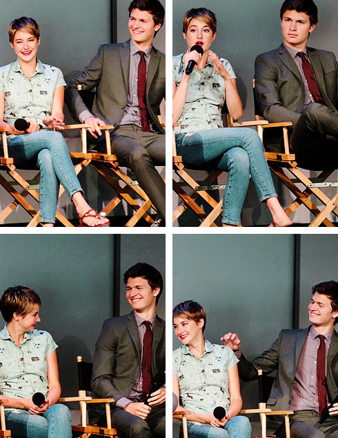 Shailene Woodley And Ansel Elgort Attend The Apple Store Press Conference