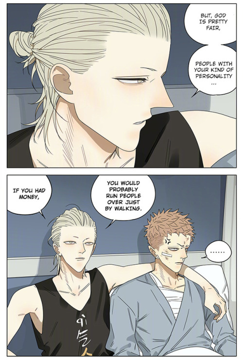 “Good night, Don’t Close Mountain.” ****this part was originally in English alreadyOld Xian update of [19 Days] translated by Yaoi-BLCD. Join us on the yaoi-blcd scanlation team discord chatroom  or 19 days fan chatroom!Previously, 1-54 with art/