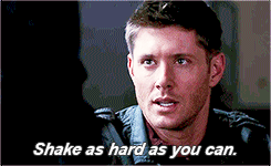deanwnchestcr-archive:  Supernatural Season 9 Meme↳ Favorite Scenes (2/5)  If you’re gonna be a man, you got to learn how to shake like one, ok?   