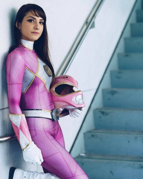 Lady Doombots as the Pink & Yellow Ranger