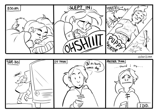 edentimm: My first hourlies ever!! I cheated a bit &amp; took notes throughout the day and drew 