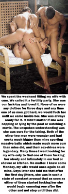 fuckyeahfriendlyfire:  This picture always gets a re-blog, even with the erotic story attached.  Hot.  Look how her legs are up, and her cunt is just waiting for cum to get dumped into it.