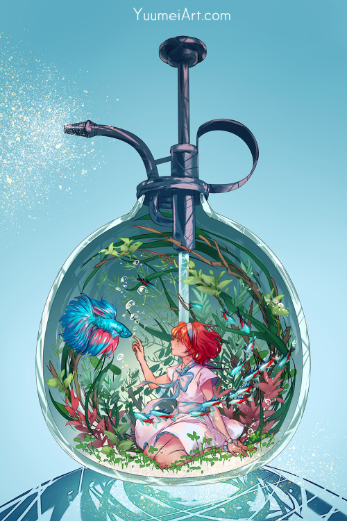 yuumei-art:Finally finished all 6 of my Terrarium Life series~I first started this series when Covid