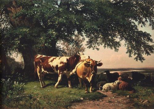 Herd under the Trees, Ivan Shishkin, 1864