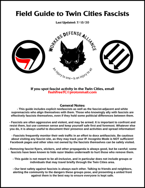 antifainternational:Twin Cities Workers Defense Alliance just put out this rad guide to the far-righ