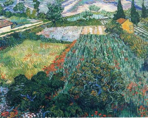 artist-vangogh:Field with Poppies, 1889, Vincent van GoghMedium: oil,canvas
