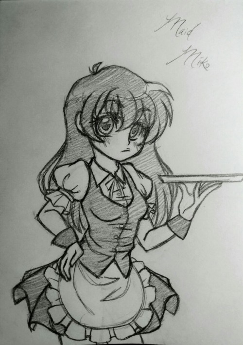 Drawing for Uchiha B’s fanfic Maid Miko!