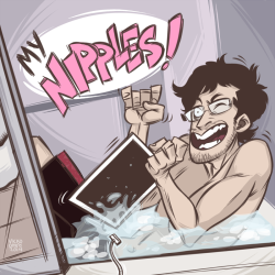 coffeeandcockatiels:  Markiplier’s latest: the ice bath challenge. Wherein, he burns out his iPad and freezes his butt off.