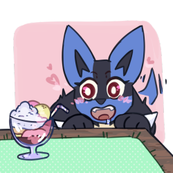 occasionallylucario: NOT FOR PUPPIES X3 D’awww~! Give da puppy some ice cream! &lt;3