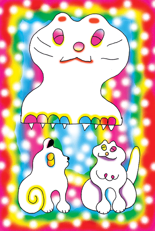 New in my mewnette.storenvy.com shop is this postcard pack of 5 new very bright designs (mostly cats
