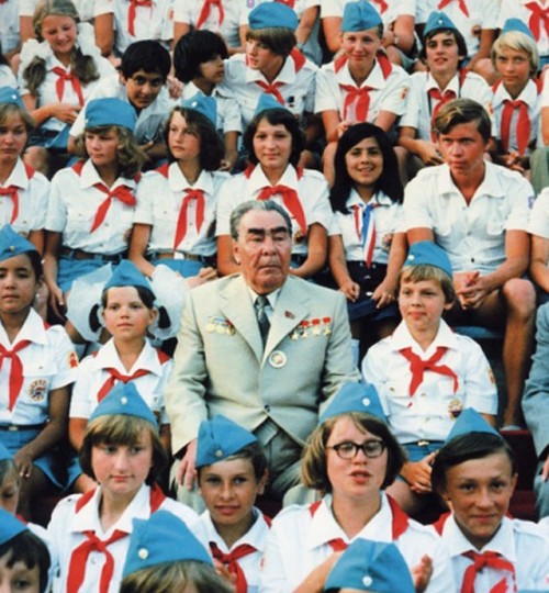 theslavicwhatnot:Breznev. In a Russian children summer camp. Nice shot.