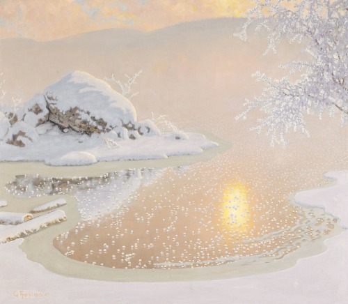 geritsel:Winterscapes by Gustaf Fjaestad - psychedelic art avant la lettre