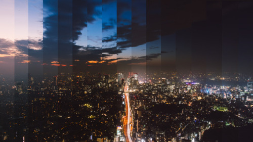 17 photos of Tokyo taken over 1 hour. 16×9  The Night Falls 