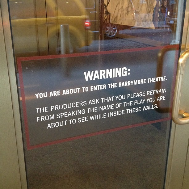 the-fandoms-are-cool:  my-worlds-a-stage:  mrdavidgordon:  The #Macbeth warning #broadway