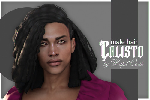 * Calisto - base game compatible hairstyle for male sims, all LOD’s, all maps, 26 EA swatches+