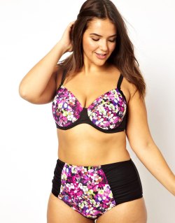 curveappeal:  Asos Curve Exclusive Pansy Print Bikin (Pant and Top) 