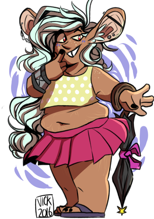 roscoethepotatoman:beach-ready taak[image description: a drawing of Taako, a fat elf with light brow