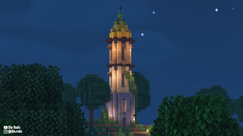 Minecraft Tower!! It’s not a very complex build but I love how it looks I also tried different colou